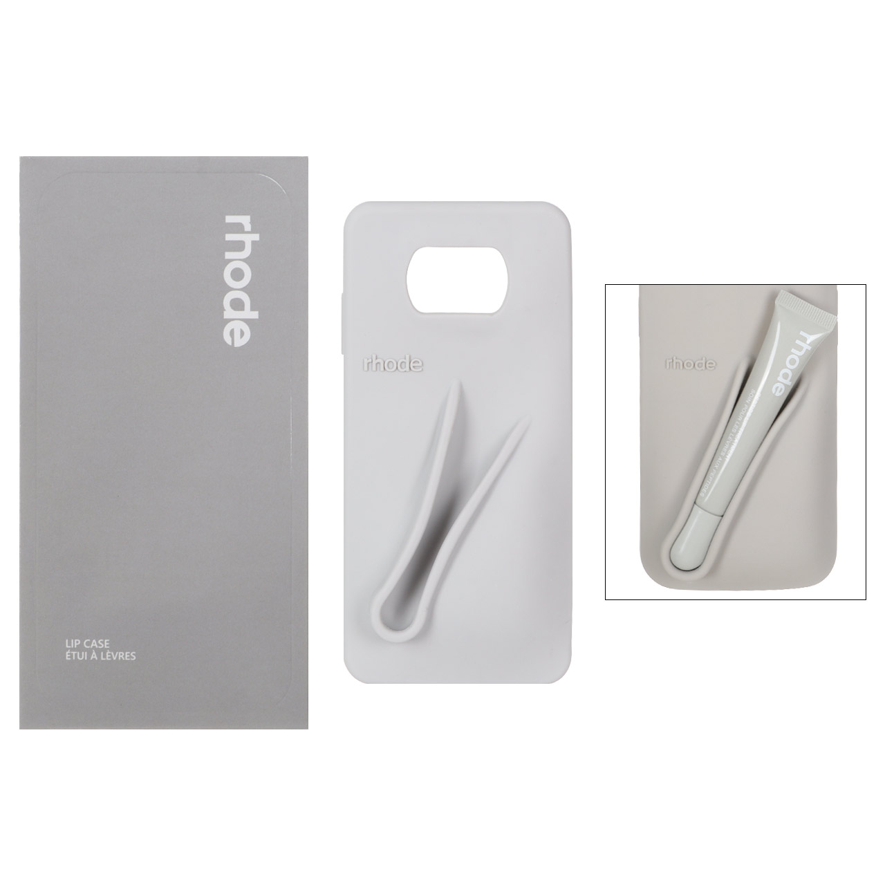 قاب سیلیکونی پاک کنی اورجینال rhode با ست لیپ گلاس Xiaomi Poco X3 / Poco X3 Pro / Poco X3 NFC - طوسی (پک دار)